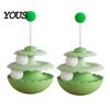 Interactive Pet Toys for Cats 2PCS Cat Tumbler Track Toy, Multi-Layer Turntable Toy Spring Powered Teaser with Plush Ball, Self Play Puzzle