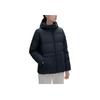 Anta Solid Color Hooded Fleece Zipper Long Sleeve Down Jacket Women outerwear Black 962247903-3