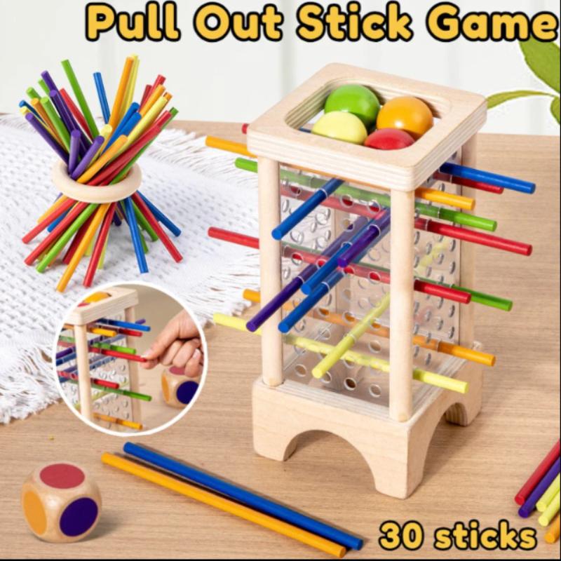 Pull Out Stick Game Toys Colorful Wooden Stick Board Games Parent-Child Interactive Puzzle Toys