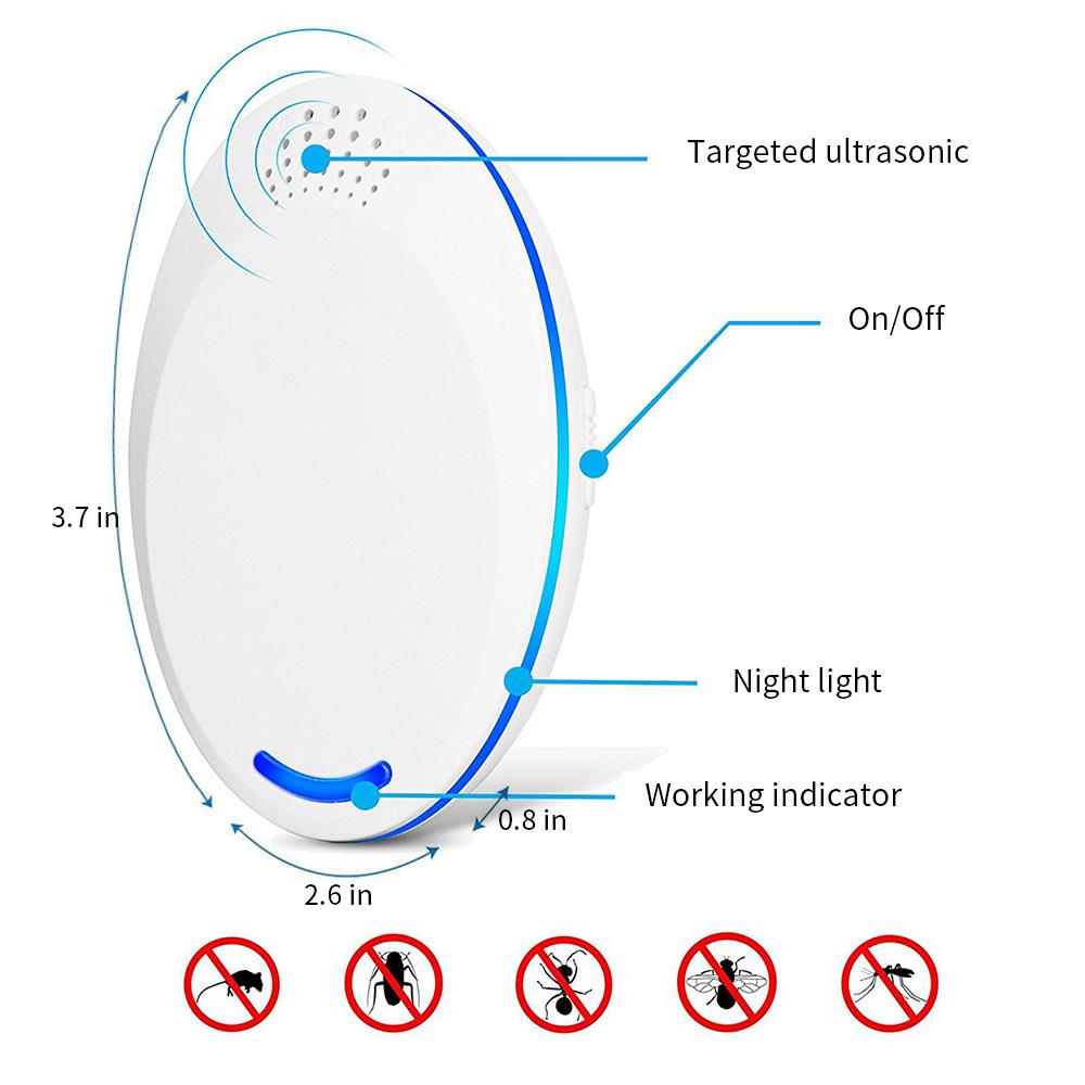 2Pcs Ultrasonic Pest Repeller Plug Electric Pest Control - Professional Safe Home Mosquitos