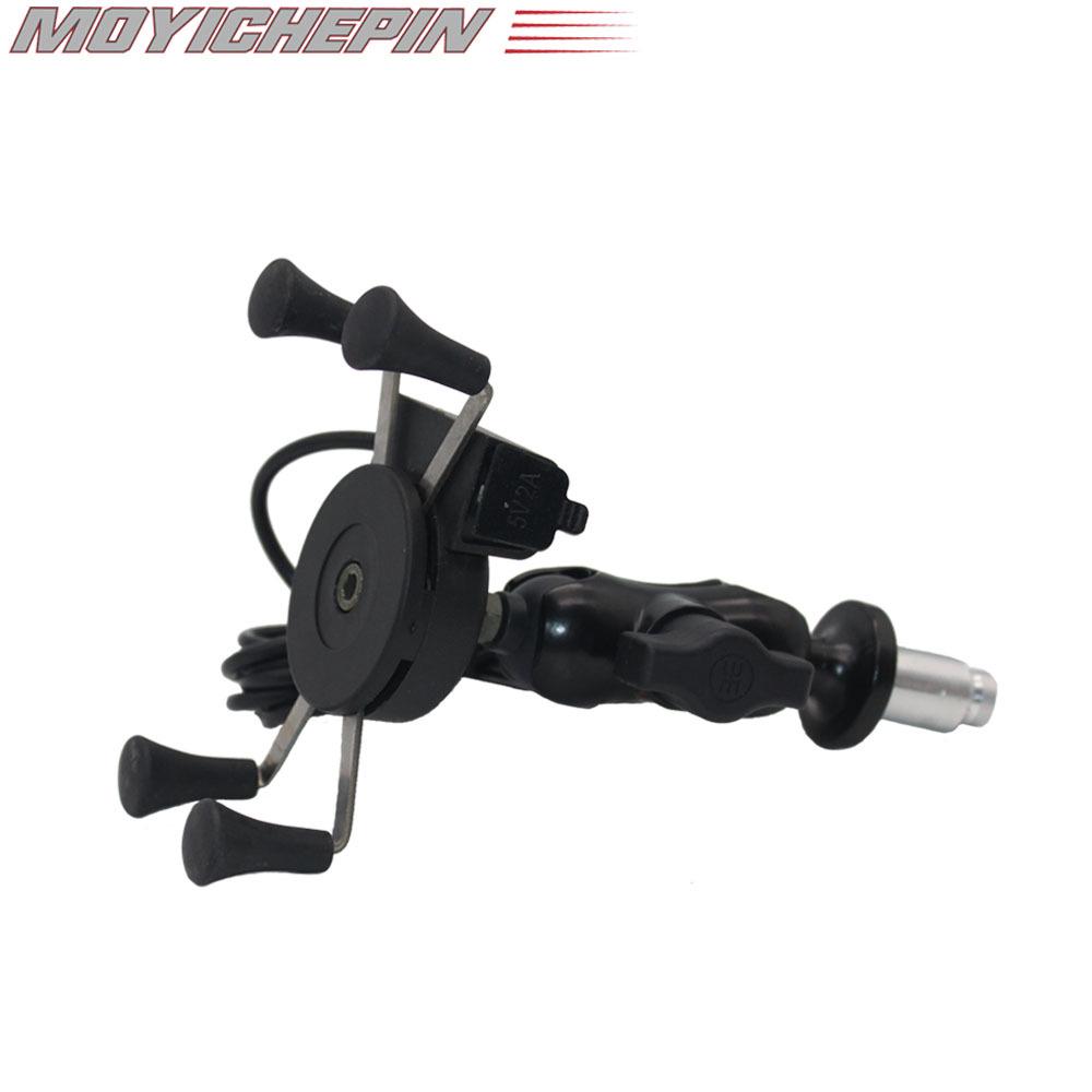 MOYICHEPIN Through-Hole Ball Head Phone Holder for Street Bike Handlebars
