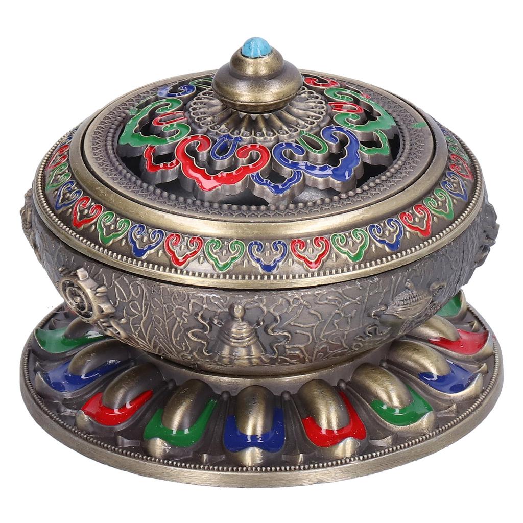 Vintage Incense Burner Copper Alloy Incense Holder for Living Room Tea Ceremony OrnamentsGreen