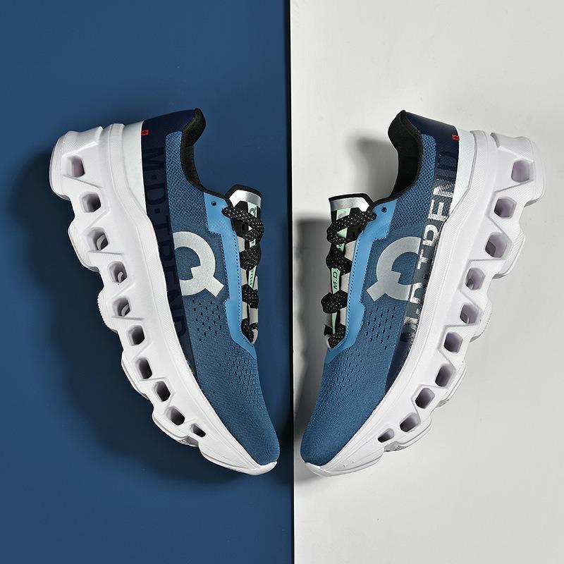 2 Neue trendige Sportschuhe Herren Dämpfung Laufschuhe atmungsaktiv Fly-Woven Paar Herrenschuhe