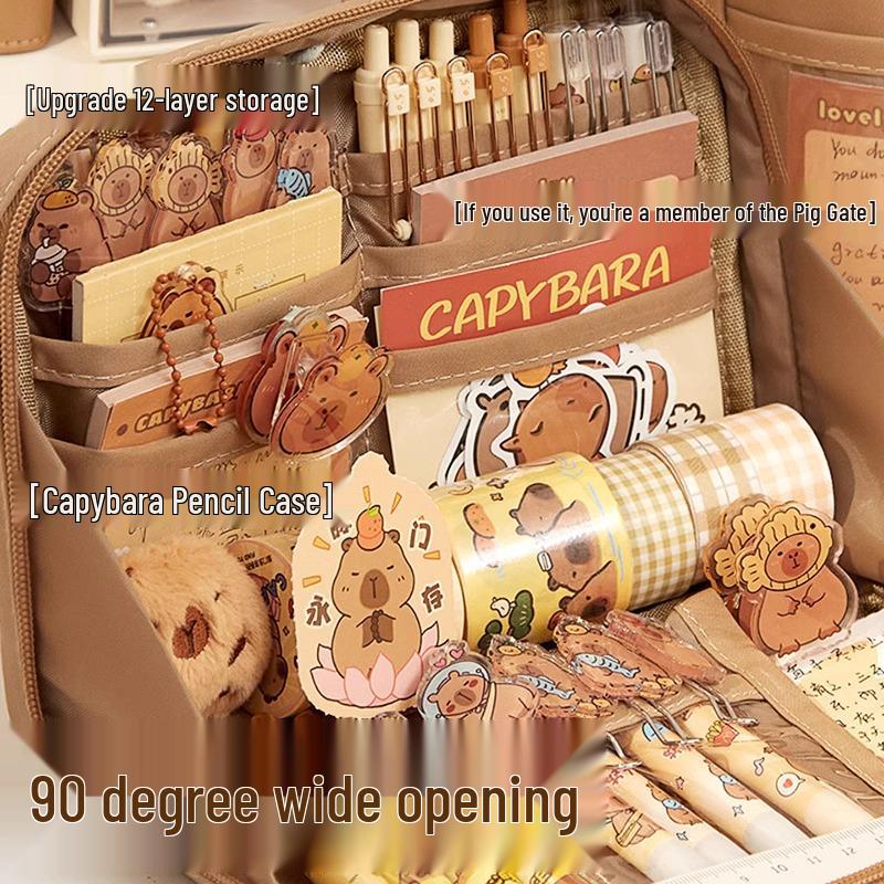 Capybara Large Capacity Pencil Case for Girls and Boys In Primary and Junior High School