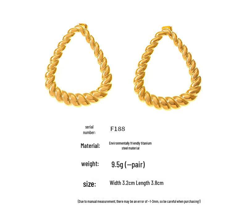 European & American Geometric Triangle Titanium Steel Earrings - Niche Design, Fashionable & Simple