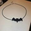Halloween Bat Necklace Unique Braided Rope Necklace Eye catching Bat Hat Spiders Clavicle Chain for Halloween Jewelry