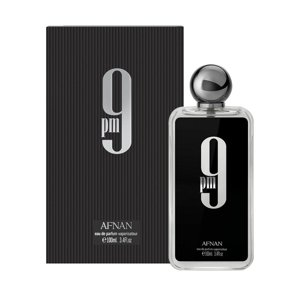 AFNAN 9pm Perfume for Men & Women, Metal Cap Brown, Arabic Middle East Dubai Scent, Long Lasting Fragrance, Fresh Woody Notes