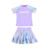Girls' Cute Floral Japanese-Style Two-Piece Swimsuit - Breathable, Quick-Drying Summer Swimwear