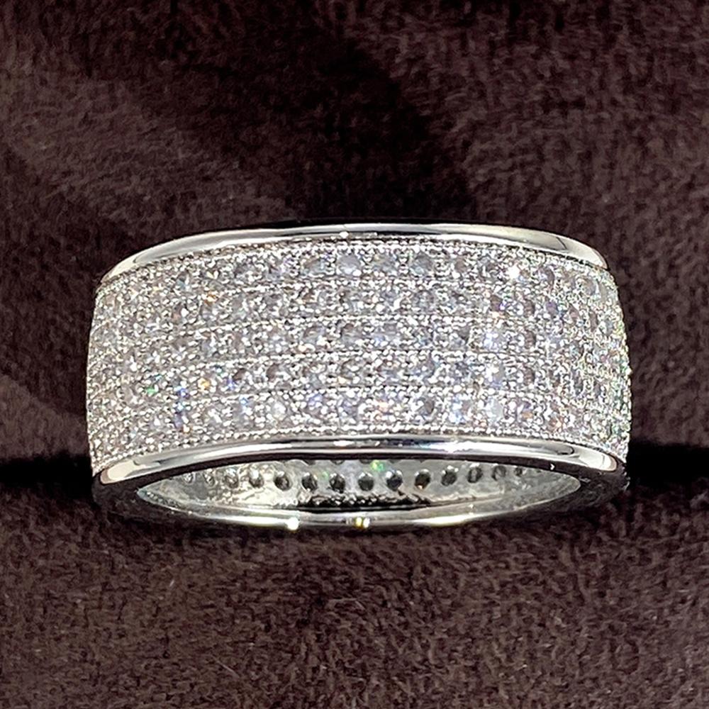 Huitan Eternity Promise Rings for Women Love Wedding Bands Accessory Full Bling Iced Out CZ Rings Wholesale & Drop Ship Zircon