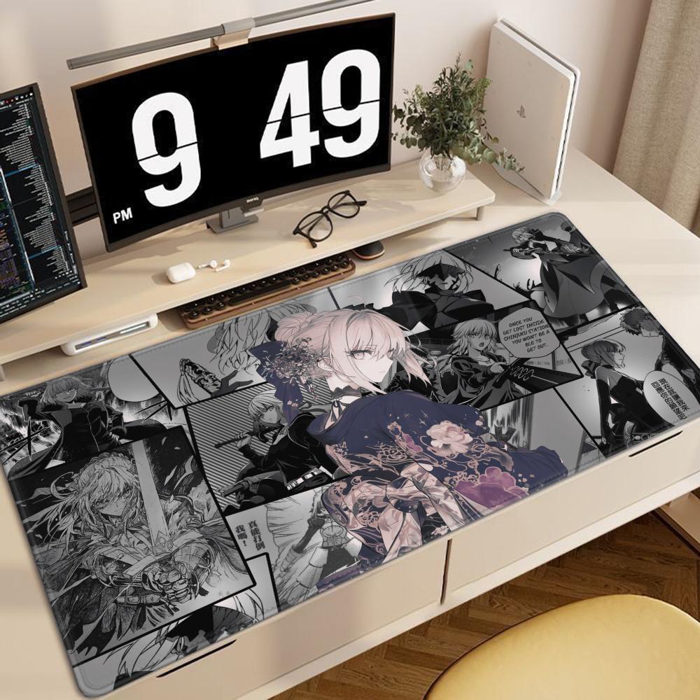 XXL Game Mousepad FateGrand Order Saber Anime Mouse Pads Keyboard Pad Office Accessorie Computer PC Gaming Nonslip HD Desk Mat