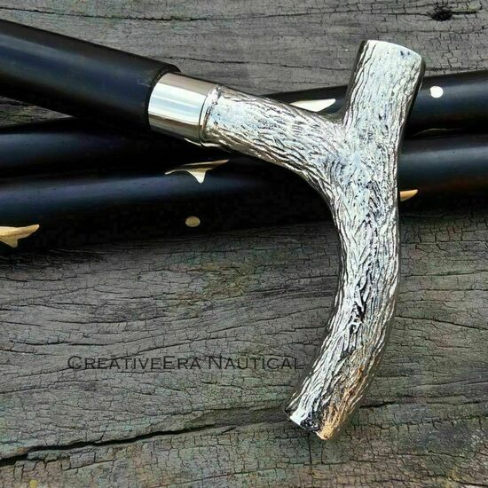 Antiker Stil Viktorianisch Vintage Designer Messinggriff Gehstock Holzspazierstock