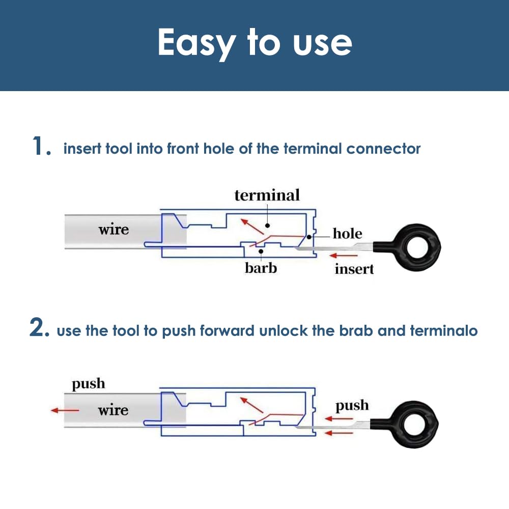 Maerd Terminal Removal Tool Kit 76Pcs Electrical Connector Pin Removal Tool Terminal Ejector Kit Depinning Tool For Automotive Car