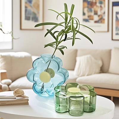 Colorful Glass Vase Nordic Hydroponic Flower Vases Creative Small Plant Pot Flower Arrangement Home Office Wedding Decoration