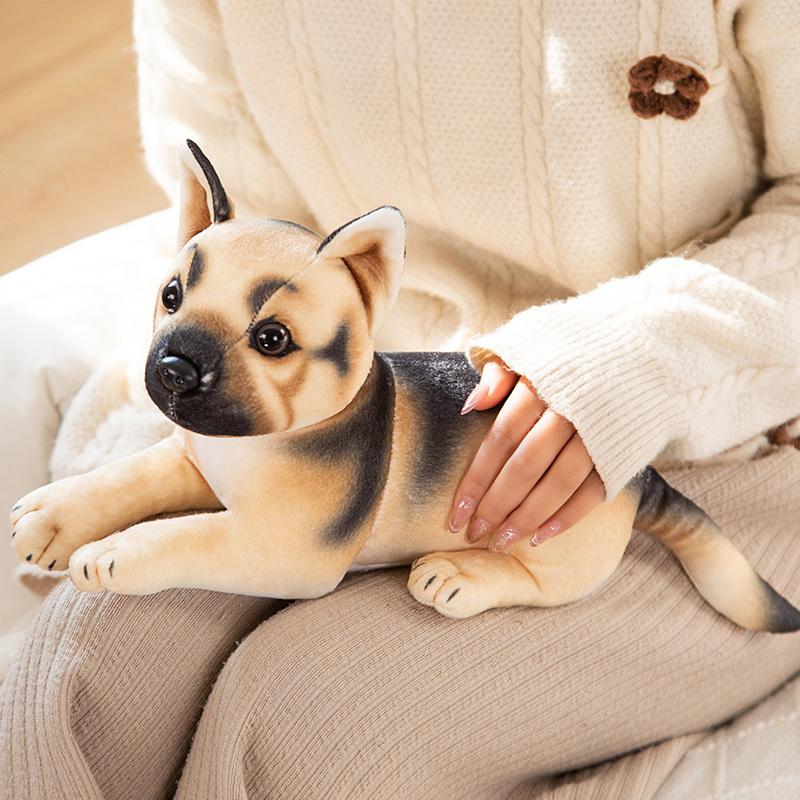 1 stück 32 cm Simulation Husky Akita Hund Schäferhund Mops Plüschtiere Ausgestopft Weich Echt Wie Tierpuppen Schönes Geschenk für Kinder