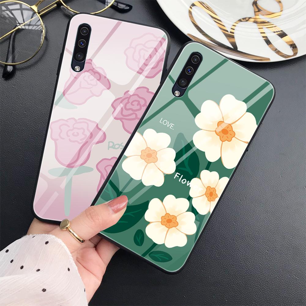 Flowers And Plants Case For Samsung Galaxy A71 A72 A70 A73 A53 A13 5g A03 A22 A21s A03 Core A42 A52 Glass Cover Coque Capa