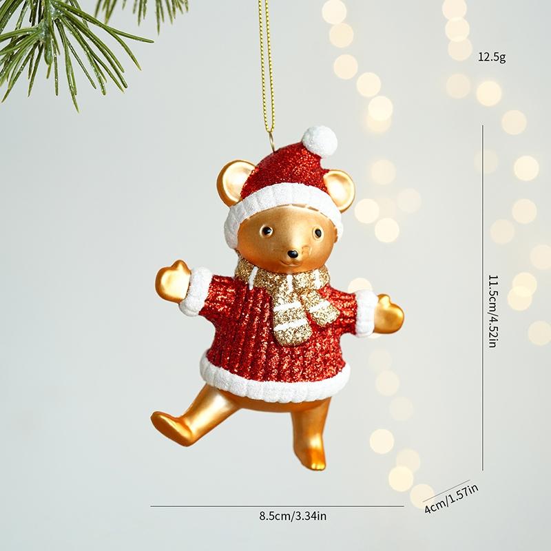 Horse Hanging Pendent For Christmas Tree Decorations Cartoon Animal Bear Ornaments Xmas Keychain Navidad New Year Decor