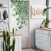 Stylish Noren Curtain, Room Divider, Privacy Curtain, Leaf Pattern, Natural, Simple, Casual, Botanical, Ivy, Line Leaf, Width 85cm, Length 150cm