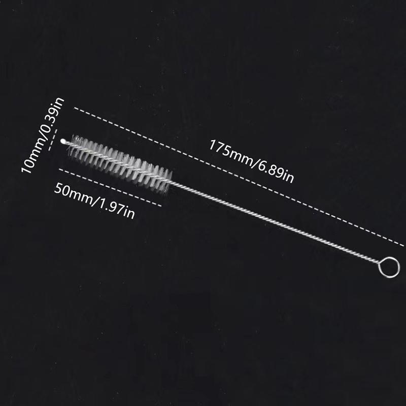 Drinking Straw Cleaning Brush Kit Straw Tube Pipe Cleaner Nylon Stainless Steel Long Handle Cleaning Brushes For Straws