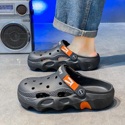 Herren Schuh Loch Sommer Outdoor Pantoletten Klapper 2024 Designer Luxus Bequem Lässig Gummi Hohe Qualität Mode Männlicher Hausschuh