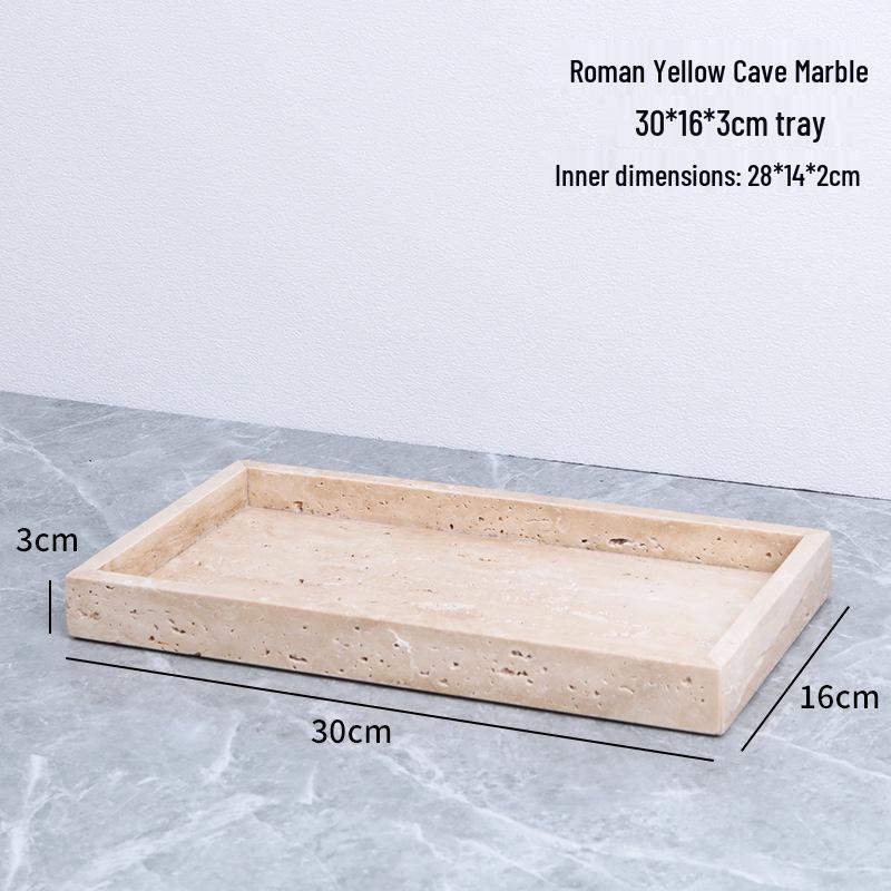 Badezimmerset aus gelbem Marmor im chinesischen Stil: Tablett, Aromatherapie-Ornament, Handseifenspender & Taschentuchbox.