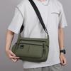 Multi-Zipper Pocket Men Shoulder Crossbody Bag with Bottler Holder Large Space Casual Messenger Bag for Outdoor Daily Use