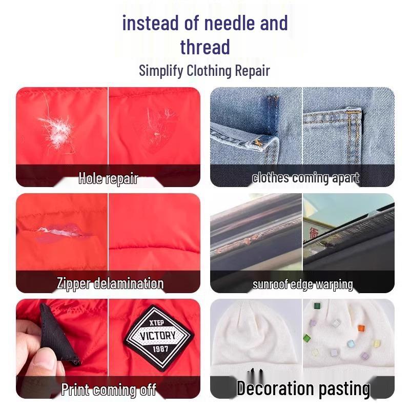 Specialized Fabric Glue for Clothing Logos and Repairs