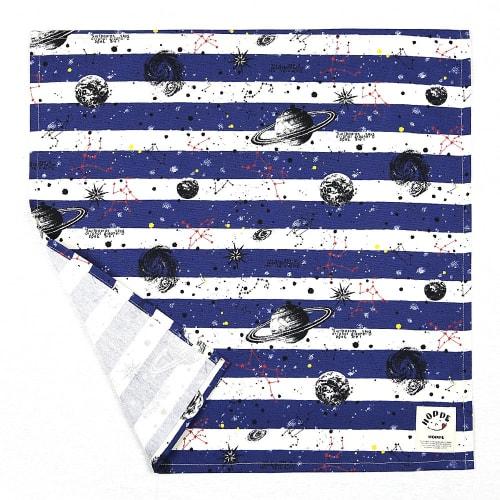 Set of 2 Shimashima Space Navy Lunch Cloths, Napkins, and Lunch Mats for Lunchboxes, School Lunches, and Elementary School Students. Made In Japan by