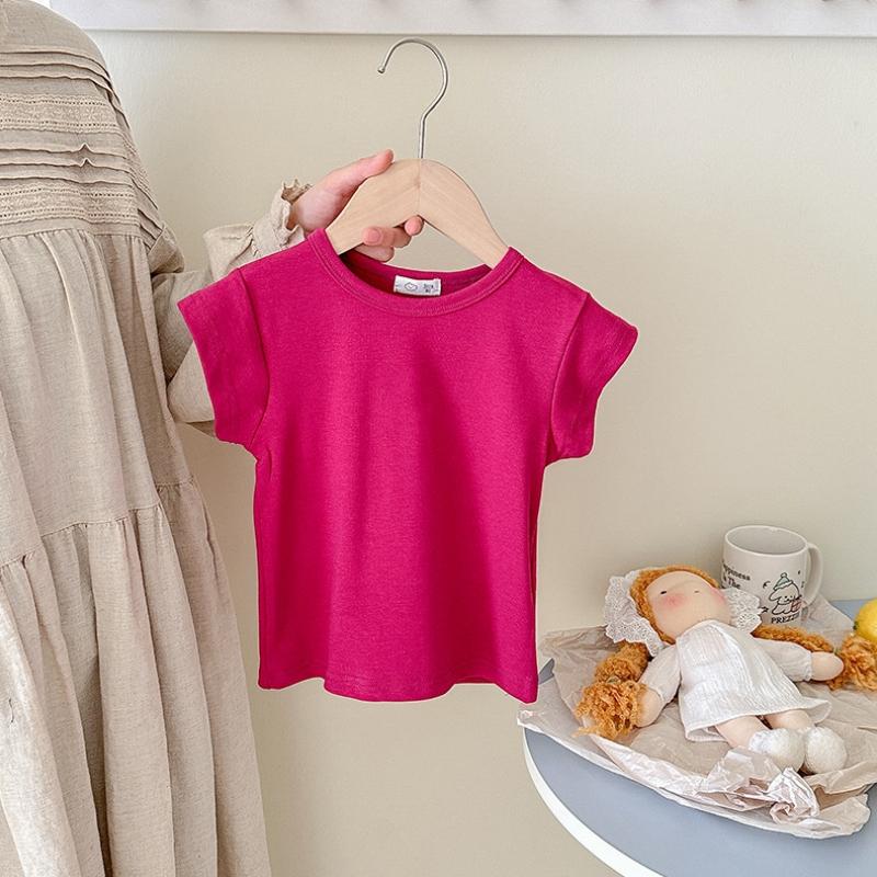 Summer Girls T-shirt Light and Thin Stripe Short Sleeved Shirt for Boys Slimming Casual Top for Children's Clothing