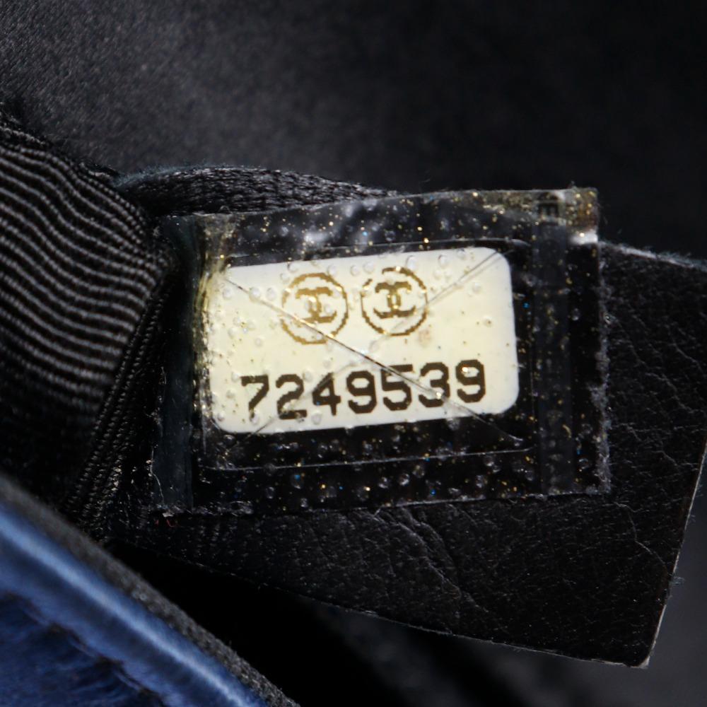 Chanel Chocolate Bar Shoulder Bag A17829 ChainShoulder Blue Satin Women Used