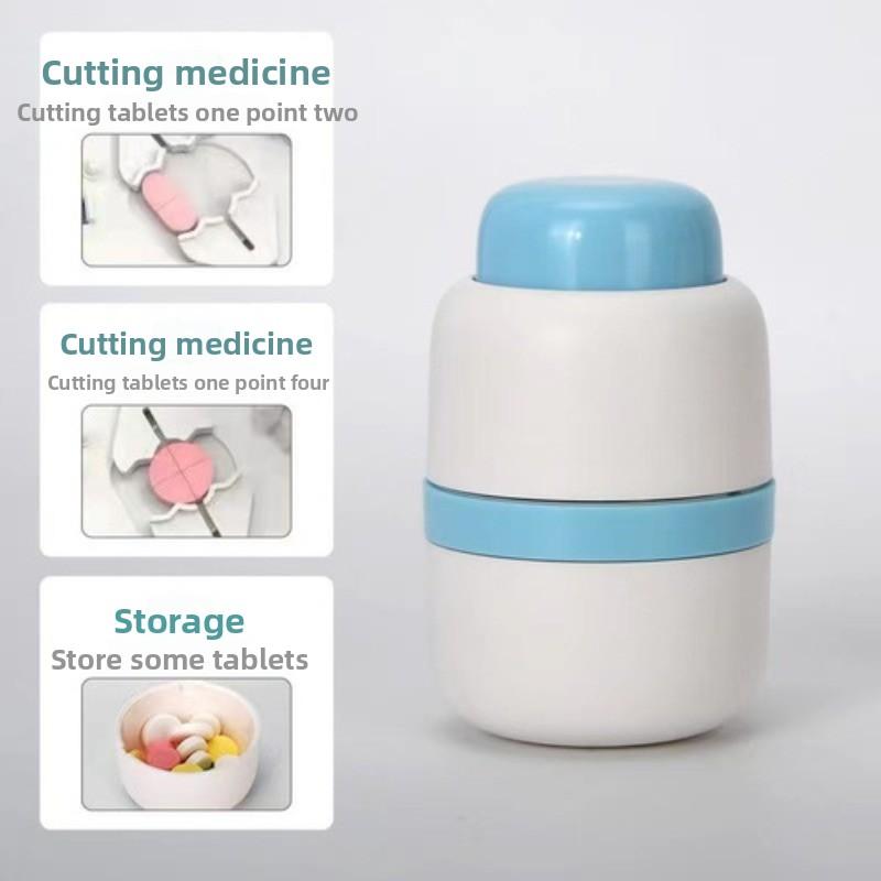 

Точный делитель таблеток и резак для таблеток - Портативный инструмент для деления на 4 части с безопасным лезвием для точной дозировки лекарств синий