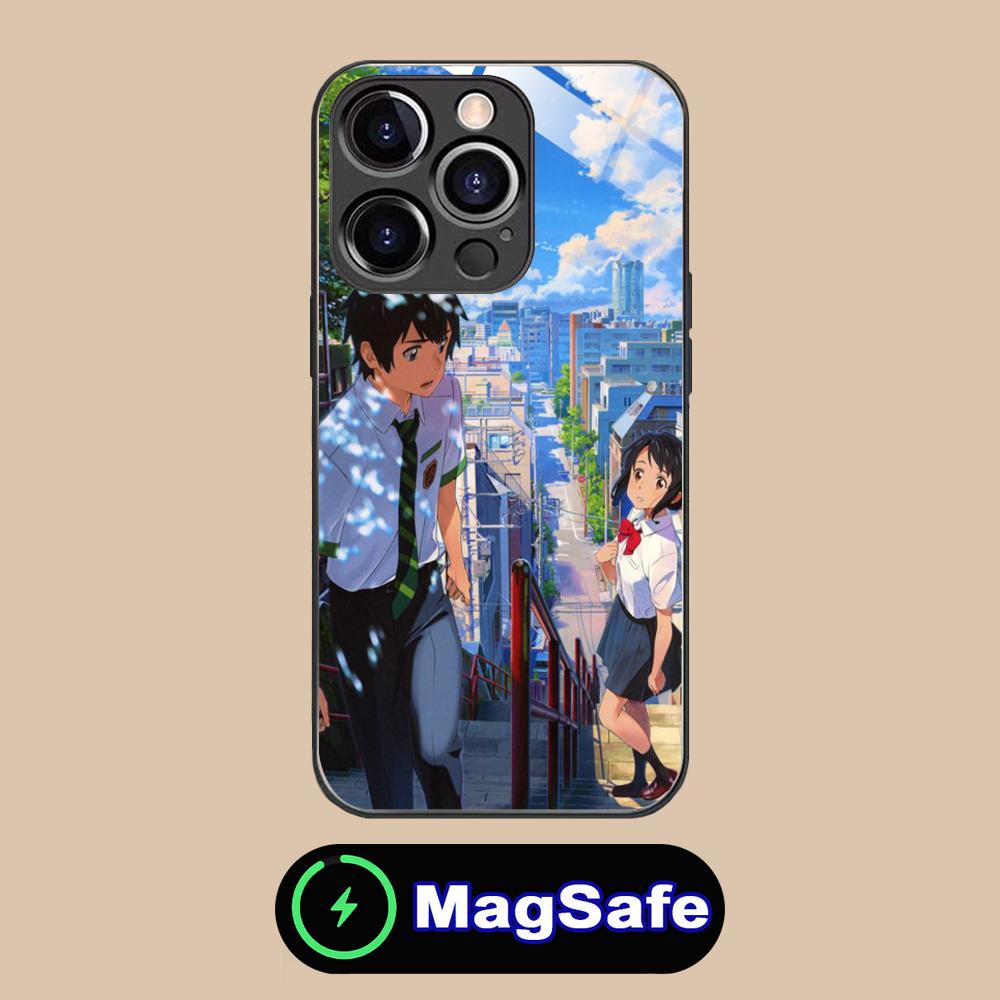 Anime Your Name Mobile Phone Case for iPhone 16 15 14 13 12 11 Pro Max Plus Mini MagSafe Glass Colour Printing Luxury Cellphones