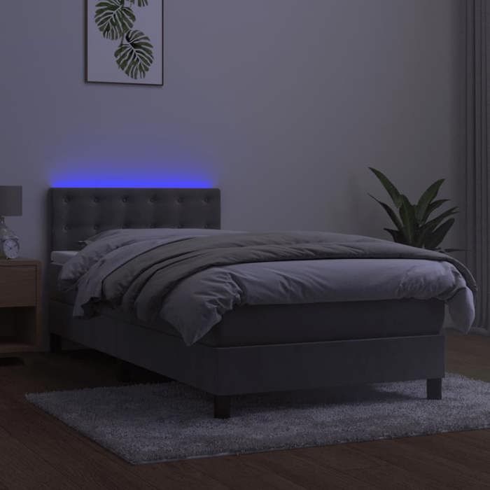 Maison Exclusive - Sommier à lattes de lit avec matelas LED Gris clair 100x200 cm