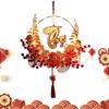 Vietnamese Lunar New Year Wreath Glowing Spring Festival Ornaments Luminous Iron Art New Year Fu Character Front Door Wreath