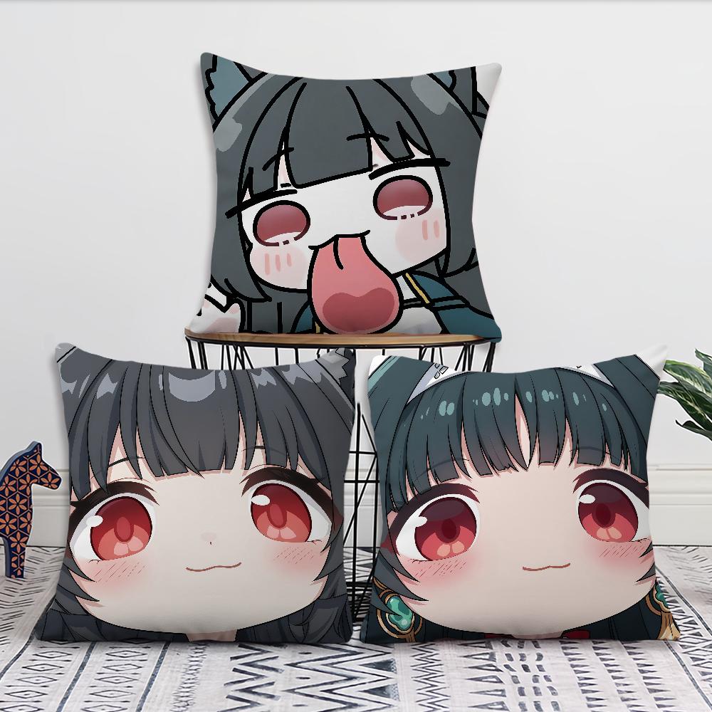 Game ZZZ face Cute Q-version cushion cover Pillow Cover Decoration Room Home Sofa living Office Car Nordic Simplicity