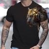 Tiger Print T-Shirt 3D Animal Men's Shirts Summer Short Sleeved Male Pullover Oversized T-shirts Casual Tops Tees Men Clothing Shirt