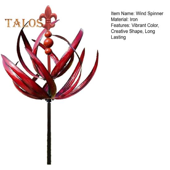 Kovový větrník Lotosový květ Zahrada Kovový větrný mlýn Otáčení o 360 stupňů Odolný proti UV záření Dvouvrstvý Velký větrník Dekor