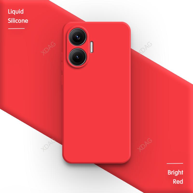 

Original Phone Case for Redmi Turbo 4 Pro Turbo4 4Pro 5G Lens Protection Soft Liquid Silicone Internal Flocking Back Cover Funda Redmi Turbo 4 Pro яскраво-червоного кольору