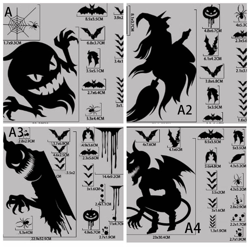 Self-Adhesive Wallpaper Giant Ghost Window Sticker Glass Sticker Party Decor Halloween Decor