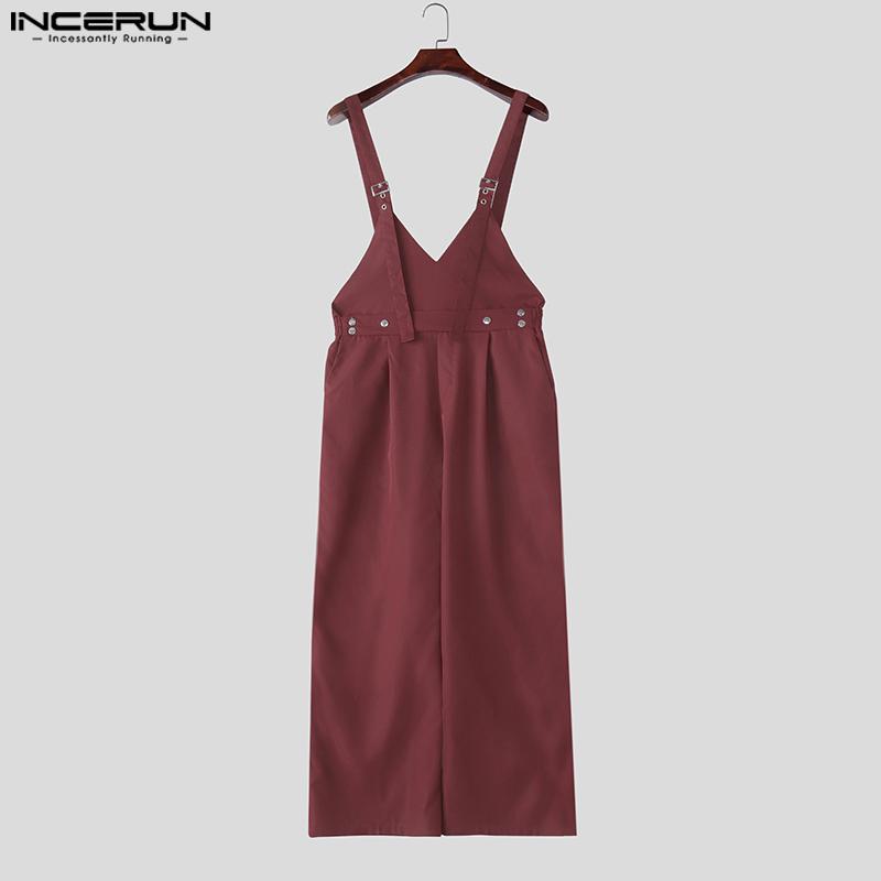 INCERUN Men Summer Adjustable Suspenders Long Strap Jumpsuits Overalls Pants