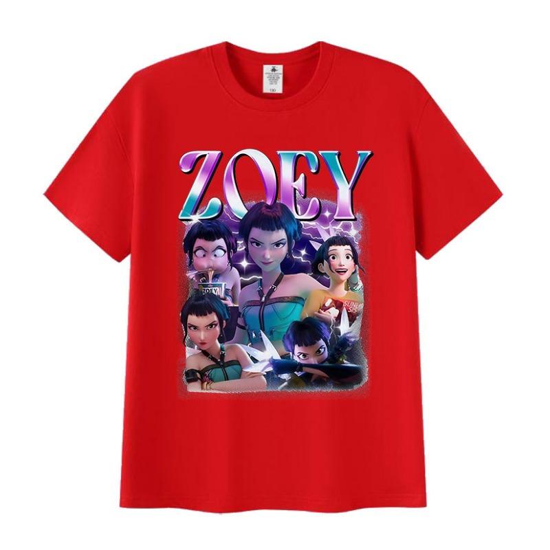 Zoey Huntrix Kpop Demon Hunters 2025 Graphic T Shirts Men Women Retro High Quality Fashion T-shirt Casual Oversized Cotton Tees