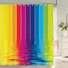 Black and White Striped Shower Curtain With Hooks Waterproof Polyester Fabric Geometric Pattern Home Decor Bathroom Curtain