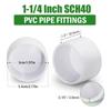 24Pcs Multipurpose SCH40 PVC End Caps for 3/4 Inch 1 Inch 1 1/4 Inch 2 Inch Pipes Sturdy Pipe Cover Accessories