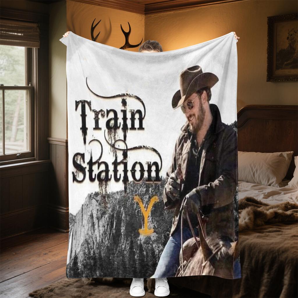 Yellowstone Dutton Ranch Coperta Morbida in Peluche Confortevole per Tutte le Stagioni Coperta per Divano Ufficio Pisolini Coperta da Viaggio all'Aperto Regalo Perfetto