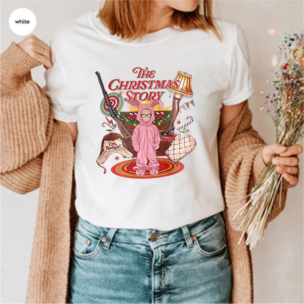 Funny Christmas Movie Tshirt Leg Lamp Christmas Shirt The Christmas Story Tshirt Unisex Women Xmas Printed Short Sleeves Tops