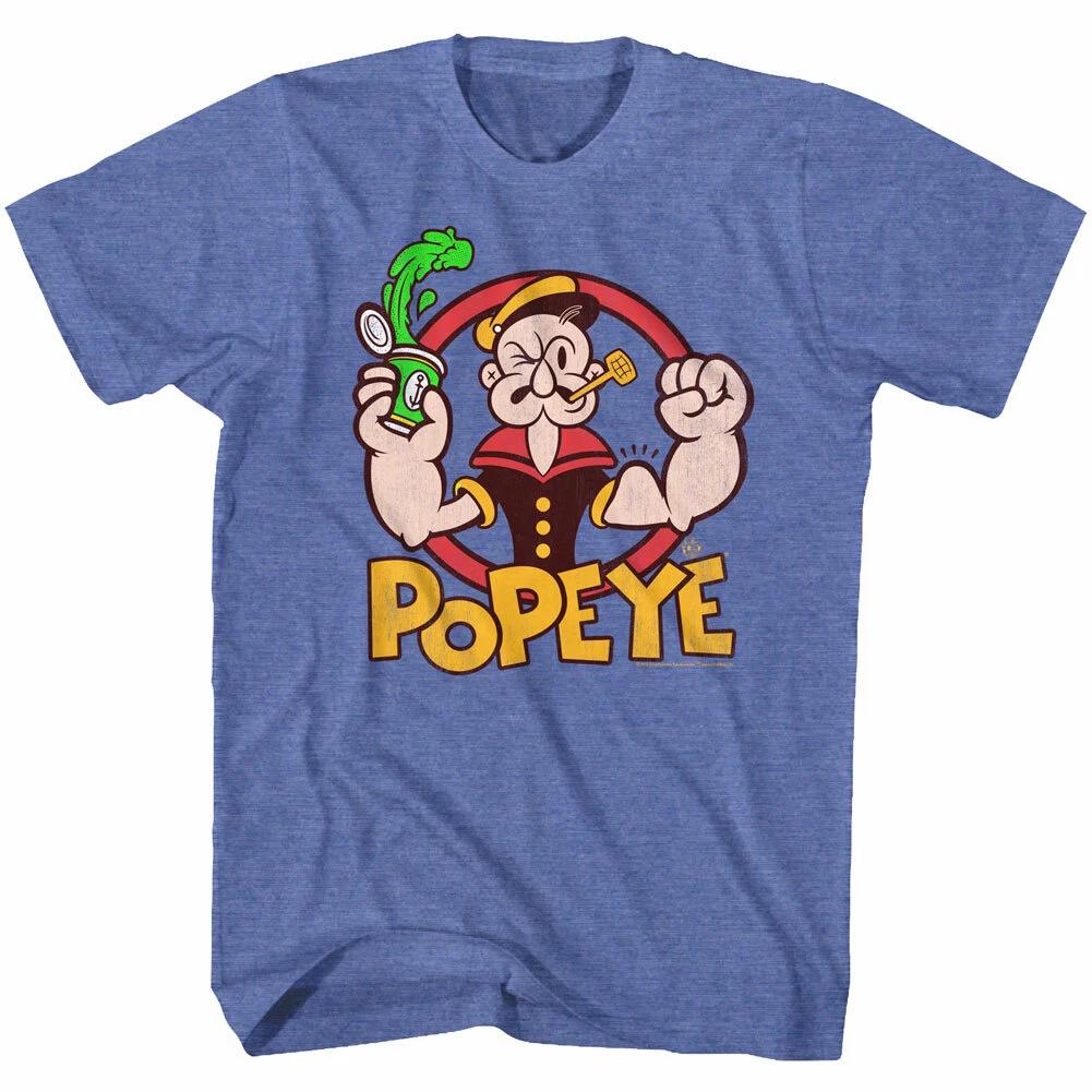 Popeye The Sailor Man Cartoon Squeezing Can Of Spinach Men s T Shirt 4XL