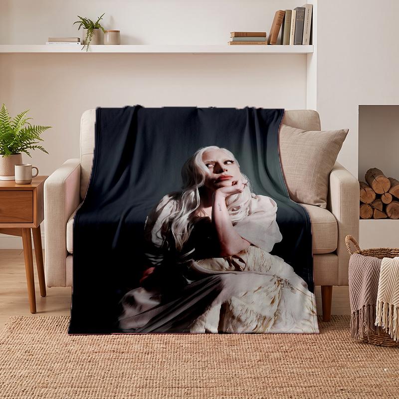 Lady Gaga (1) Soft Warm Flannel Blankets Comfortable Blanket for Home Decoration Gifting