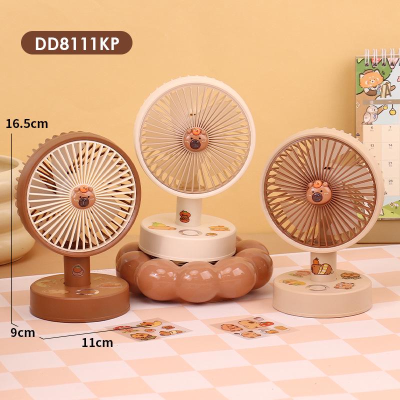 

Cartoon USB Rechargeable Desktop Fan: Portable 3-Speed for Strong Wind - Ideal for Dorm or Office
