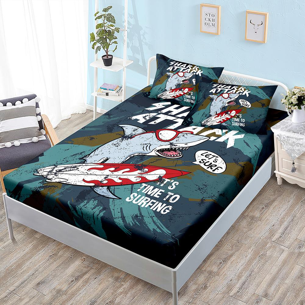 Cartoon Three-Piece Animal Fox Unicorn Mattress Mattress Mattress Protective Cover