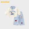DUUDUU Kids Faux-Two-Piece Sweatshirt and Straight-Leg Pants Set
