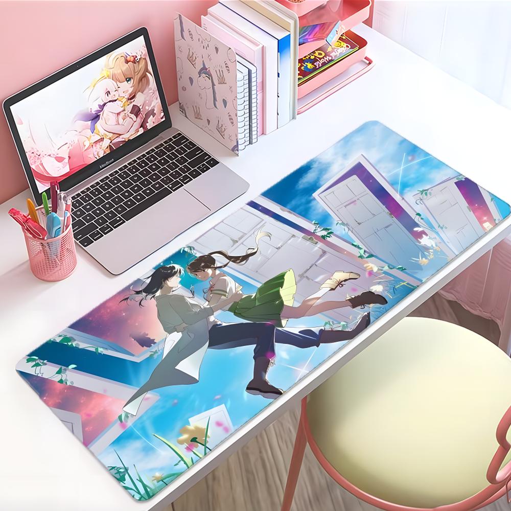 Beautiful Romantic Movie SSuzume Mouse Pad Large Thick Desk Pad Stitched Edges Gaming Mouse Mat For Pc